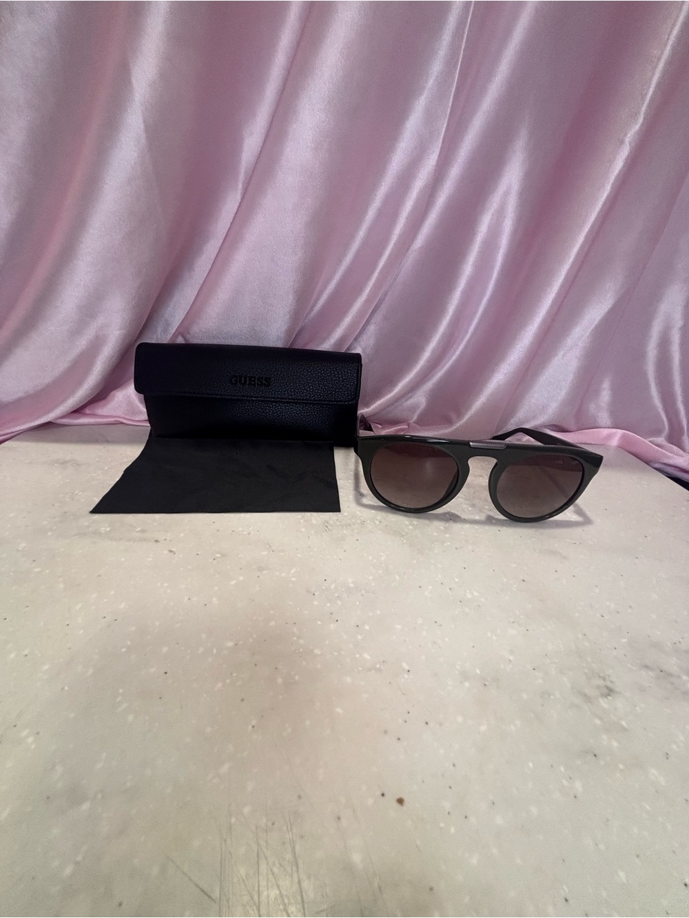 GUESS Olive Green Frame Sunglasses with Brown Gradient Lenses